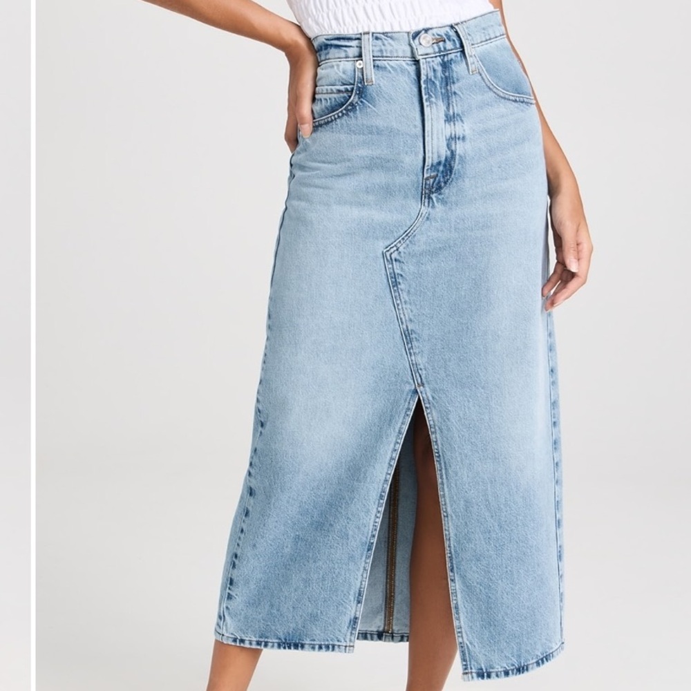 Frame Denim Midaxi Skirt Angled Seam
